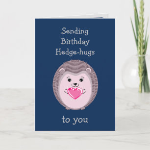 Verjaardag Hedgehog Hedge-hugs met Heart Kaart