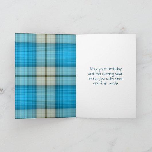 Verjaardag Heeling Zeilboot op Plaid Kaart (Binnen)