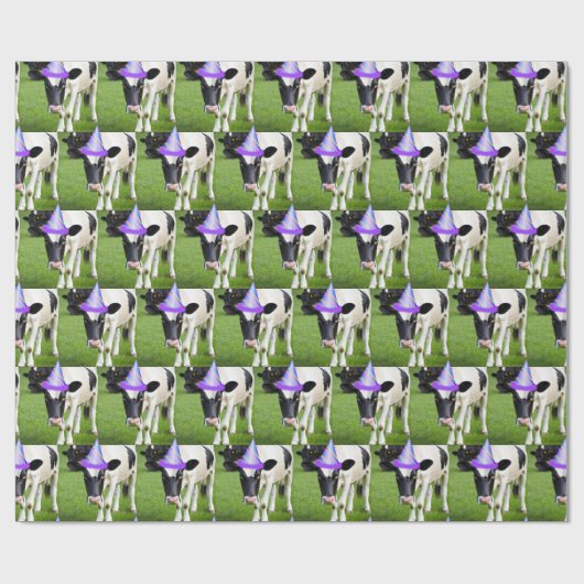 Verjaardag Heifer Holstein Koe Cadeaupapier (Vlak)