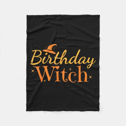 Verjaardag Heks Grappig Halloween Shirt Fleece Deken (Voorkant)