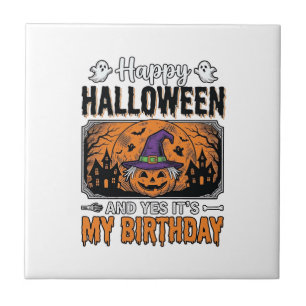 Verjaardag heks Halloween pompoen vintage shirt De Tegeltje
