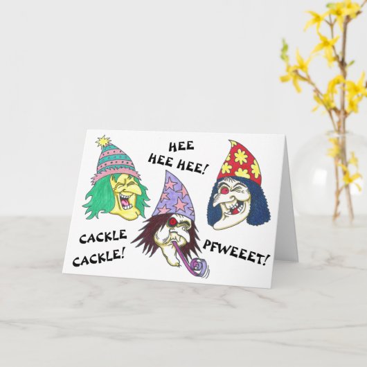 VERJAARDAG HEKSEN WENSKAART KAART (Gele Bloem)