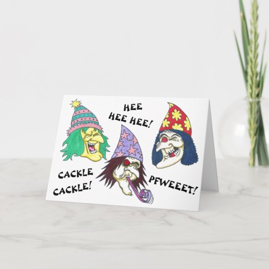 VERJAARDAG HEKSEN WENSKAART KAART (Voorkant)