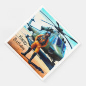 Verjaardag helikopterpiloot servet (Hoek)