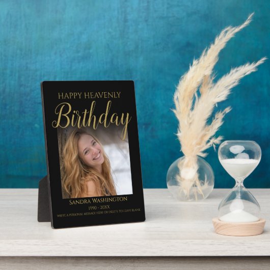 Verjaardag Hemel Foto Herdenking Fotoplaat (Zijkant)