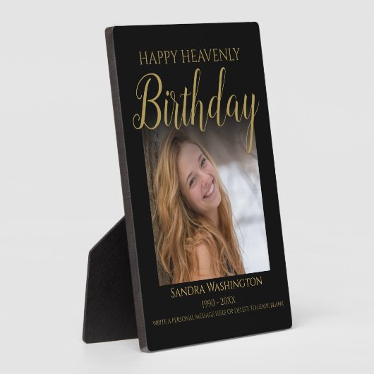 Verjaardag Hemel Foto Herdenking Fotoplaat (Zijkant)