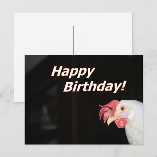 Verjaardag Hen Feestdagenkaart (Voorkant / Achterkant)