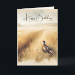 Verjaardag herfst fazant in tarwe kaart<br><div class="desc">Herfst fazant in een gouden tarweveld voor verjaardag. Tekst kan worden gewijzigd.</div>