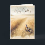 Verjaardag herfst fazant in tarwe kaart<br><div class="desc">Herfst fazant in een gouden tarweveld voor verjaardag. Tekst kan worden gewijzigd.</div>