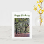 Verjaardag herfstbomen  kaart (Gele Bloem)
