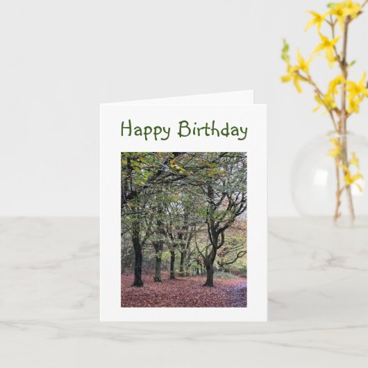 Verjaardag herfstbomen  kaart (Gele Bloem)