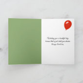 Verjaardag hert met een rode tulp kaart (Binnen)