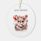 Verjaardag hertenpiloot keramisch ornament (Links)