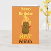 Verjaardag Hete Aardappel Kaart (Gele Bloem)