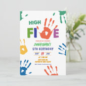 Verjaardag High Five Jongen Kaart (Staand voorkant)
