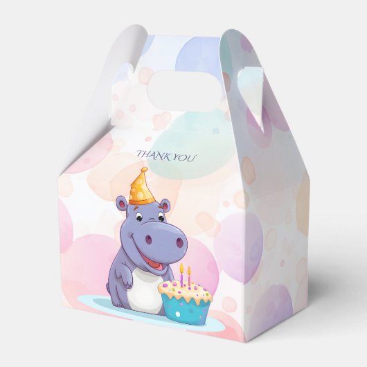 Verjaardag Hippo gunstbox Bedankdoosjes