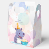 Verjaardag Hippo gunstbox Bedankdoosjes (Geopend)