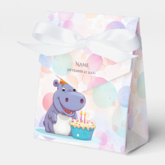 Verjaardag Hippo gunstbox Bedankdoosjes