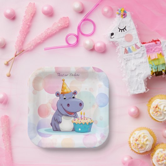 Verjaardag Hippo Paper Bord (Feest)