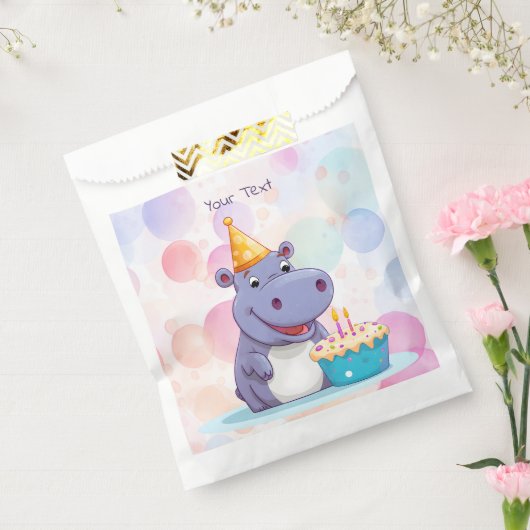 Verjaardag Hippo voorkeurstassen Bedankzakje (Gezegeld)