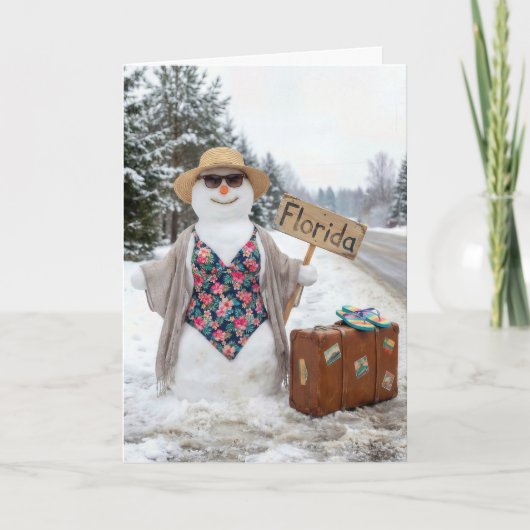 Verjaardag Hitchhiking Sneeuwvrouw met Florida Bor Kaart (Voorkant)