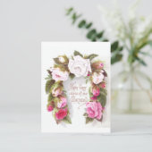 Verjaardag Hoefijzer Roos Briefkaart (Staand voorkant)