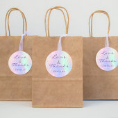 Verjaardag holografisch roze dank u ronde sticker