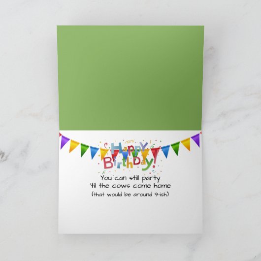 Verjaardag Holstein Koe in de wei Kaart (Binnen)