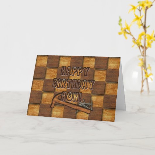 VERJAARDAG - HON - TIMMERMAN/CONSTRUCTIE MAN KAART (Gele Bloem)