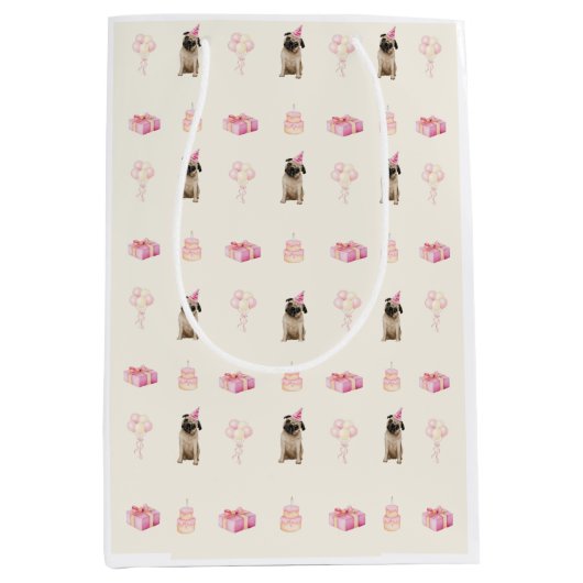 Verjaardag hond cadeau tas medium cadeauzakje (Voorkant)