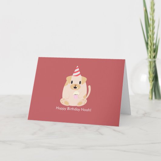 Verjaardag Hond Cute Bedankkaart (Voorkant)