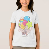 Verjaardag Hond Drijvende Ballonnen Schattige Tri-Blend Shirt (Voorkant)