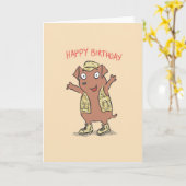 Verjaardag: Hond met camouflagevest (Verjaardag100 Kaart (Gele Bloem)