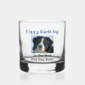 Verjaardag Hond Papa Werelden Beste Ooit Foto Whisky Glas (Voorkant)