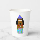 Verjaardag Hond Papieren Bekers (Achterkant)