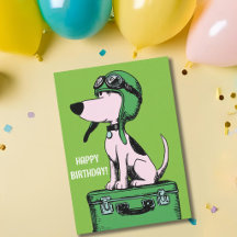 Verjaardag Hond Piloot Reis Koffer Grappig Luchtva