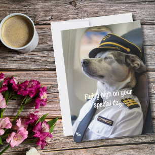 Verjaardag Hond Piloot & Vliegtuig Cool Grappig Lu Kaart
