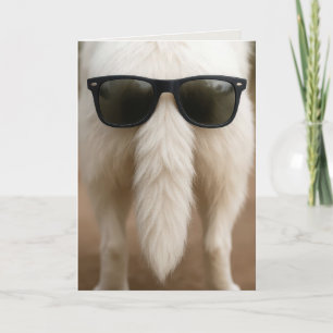Verjaardag Hond Staart met Zonnebril Kaart
