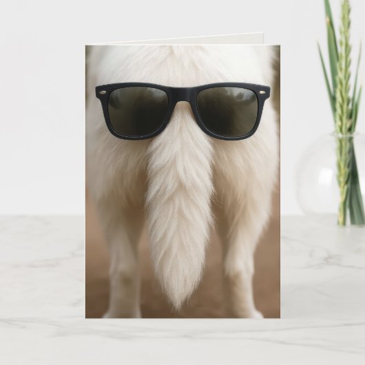 Verjaardag Hond Staart met Zonnebril Kaart (Voorkant)