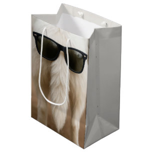 Verjaardag Hond Staart met Zonnebril  Medium Cadeauzakje