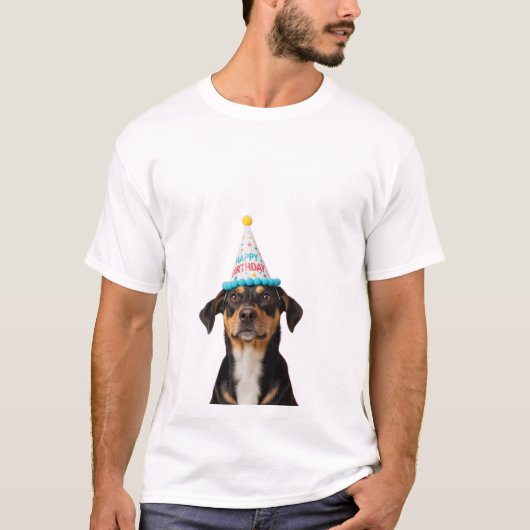 Verjaardag Hond T-shirt (Voorkant)