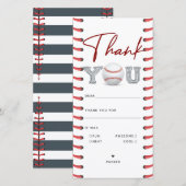 Verjaardag Honkbal Bedankkaart (Voorkant / Achterkant)