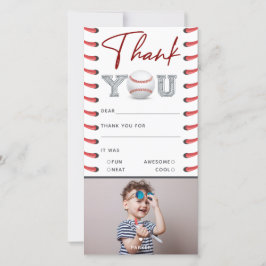 Verjaardag honkbal foto bedankkaart