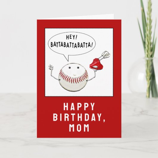 Verjaardag Honkbal Moeder Kaart (Voorkant)