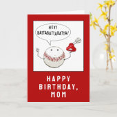 Verjaardag Honkbal Moeder Kaart (Gele Bloem)