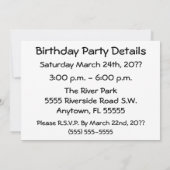 Verjaardag Honkbal Party Uitnodiging (Achterkant)