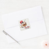 Verjaardag honkbal rookie vierkante sticker (Envelop)