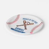 Verjaardag honkbalpartij papieren bordje (Gekanteld)