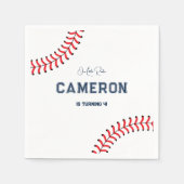 Verjaardag honkbalthema servet (Voorkant)