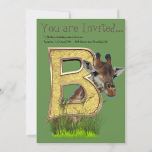 Verjaardag-hoofdletter monogram -letter B Kaart